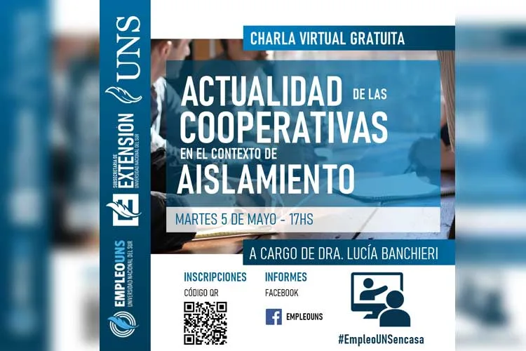 La Universidad Nacional del Sur brindará una videoconferencia sobre el impacto del aislamiento en las cooperativas de consumo