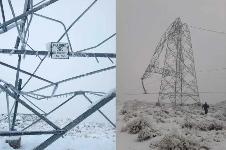 Chubut: Un temporal de viento y nieve derrumbó 37 torres de alta tensión