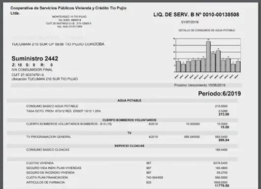 Cooperativa de Tío Pujio cesa la recaudación de tasas municipales en sus facturas eléctricas