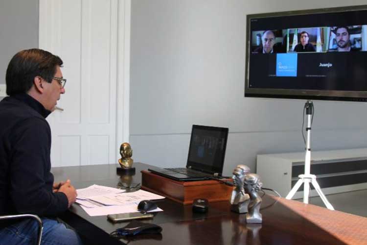 Videoconferencia entre Mario Cafiero y el intendente de Resistencia